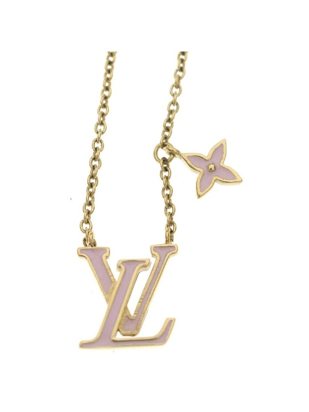 Louis Vuitton Collier LV Iconic Pendant Chain Gold Pink Enamel - Picture 3 of 6